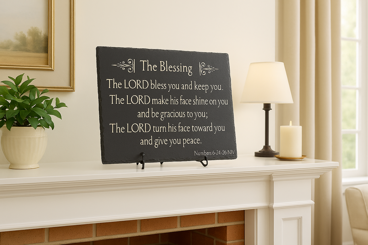 The Blessing engraved on slate